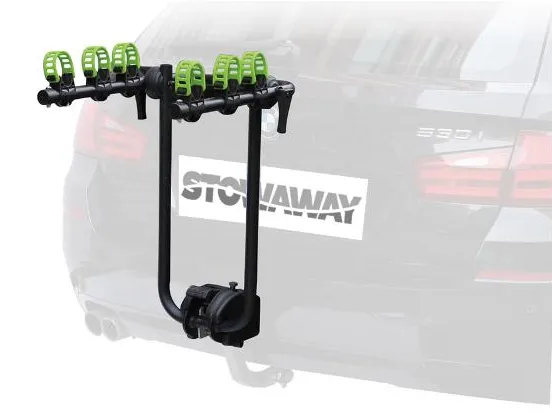 STOWAWAY Car Rack Bike Carrier - Tow Ball Mount, 3 Bikes, Push/Tilt Design