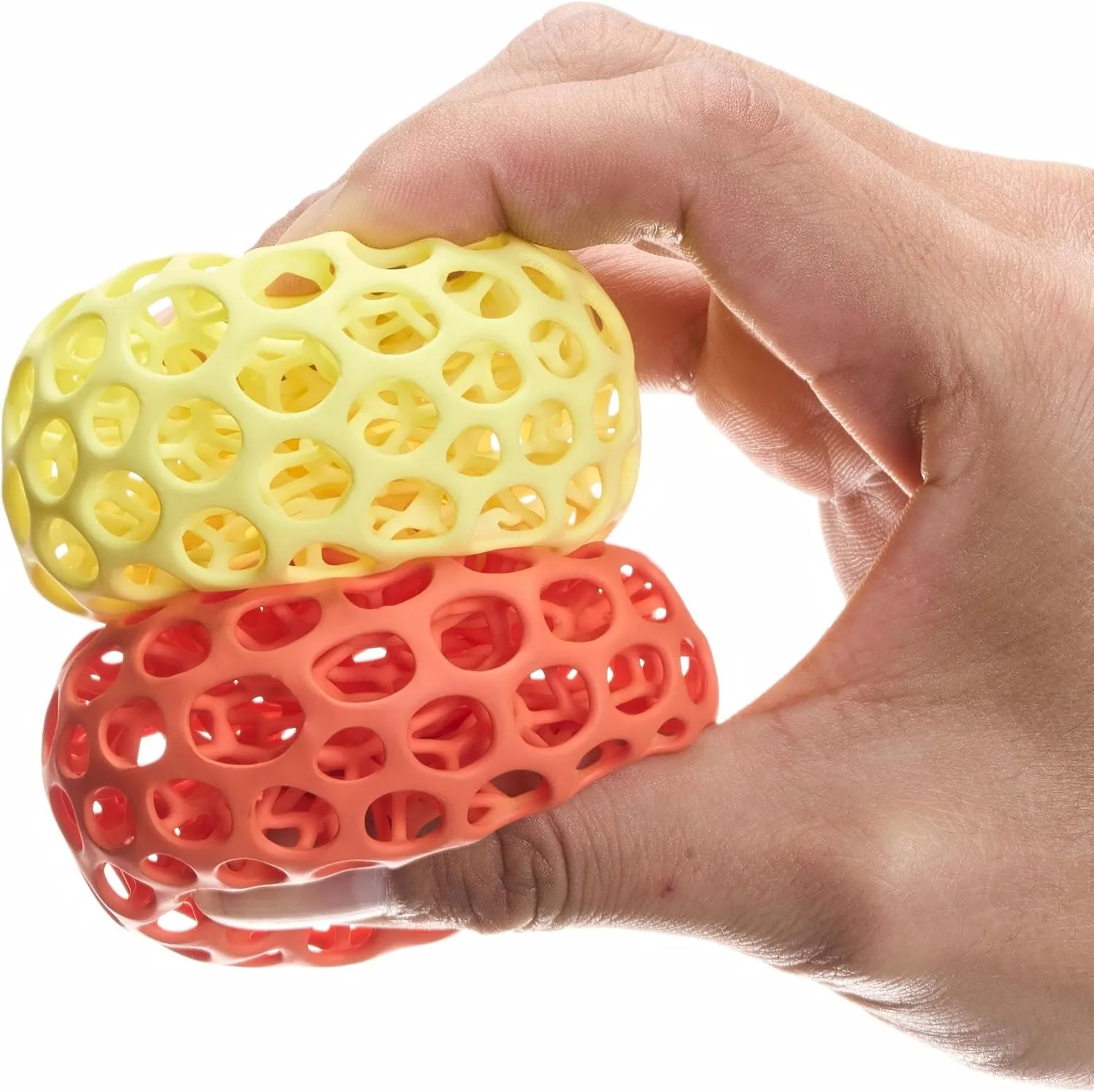 Stress Relief Ball for Adults – 3D Printed Decompression Ball for Anxiety, Focus, and Hand Therapy – Portable Fidget Tool for Office or Home Use, Ages 20  Orange