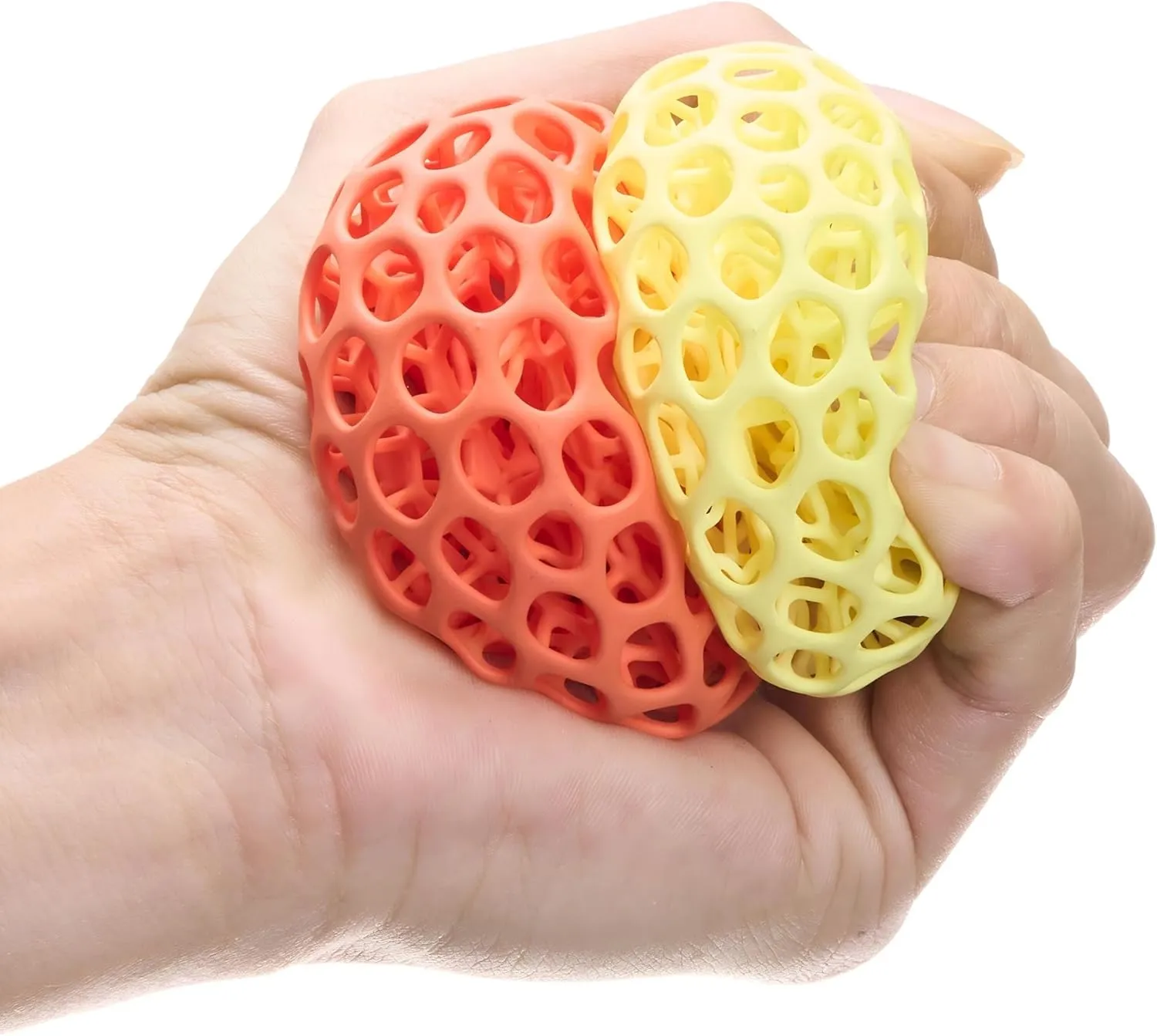 Stress Relief Ball for Adults – 3D Printed Decompression Ball for Anxiety, Focus, and Hand Therapy – Portable Fidget Tool for Office or Home Use, Ages 20  Orange