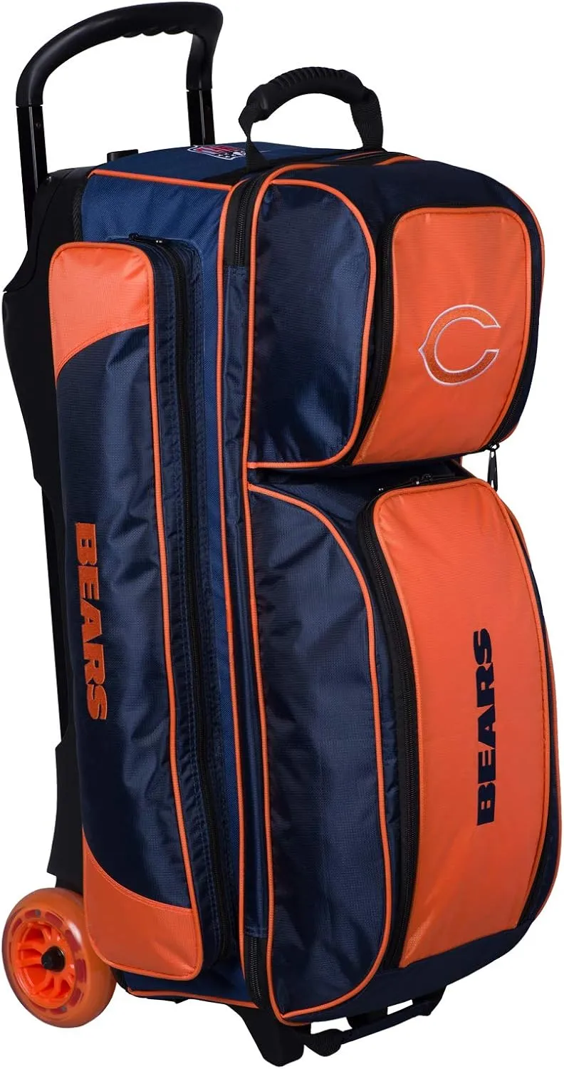 Strikeforce Bowling NFL Three Ball Bowling Roller Bag with Ball, Shoe and Accessory Pockets