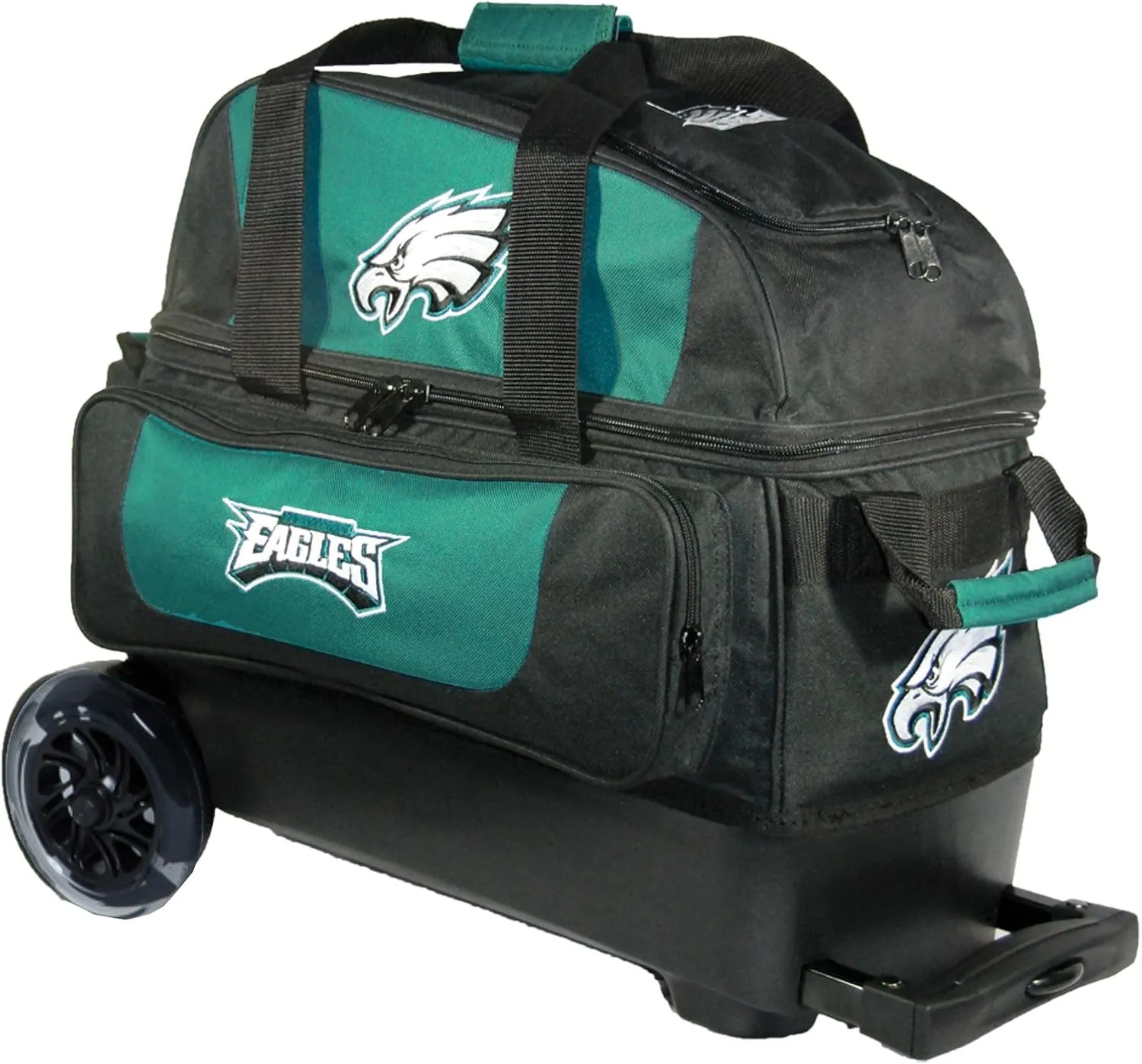 Strikeforce Bowling NFL Two Ball Bowling Roller Bag with Ball, Shoe and Accessory Pockets