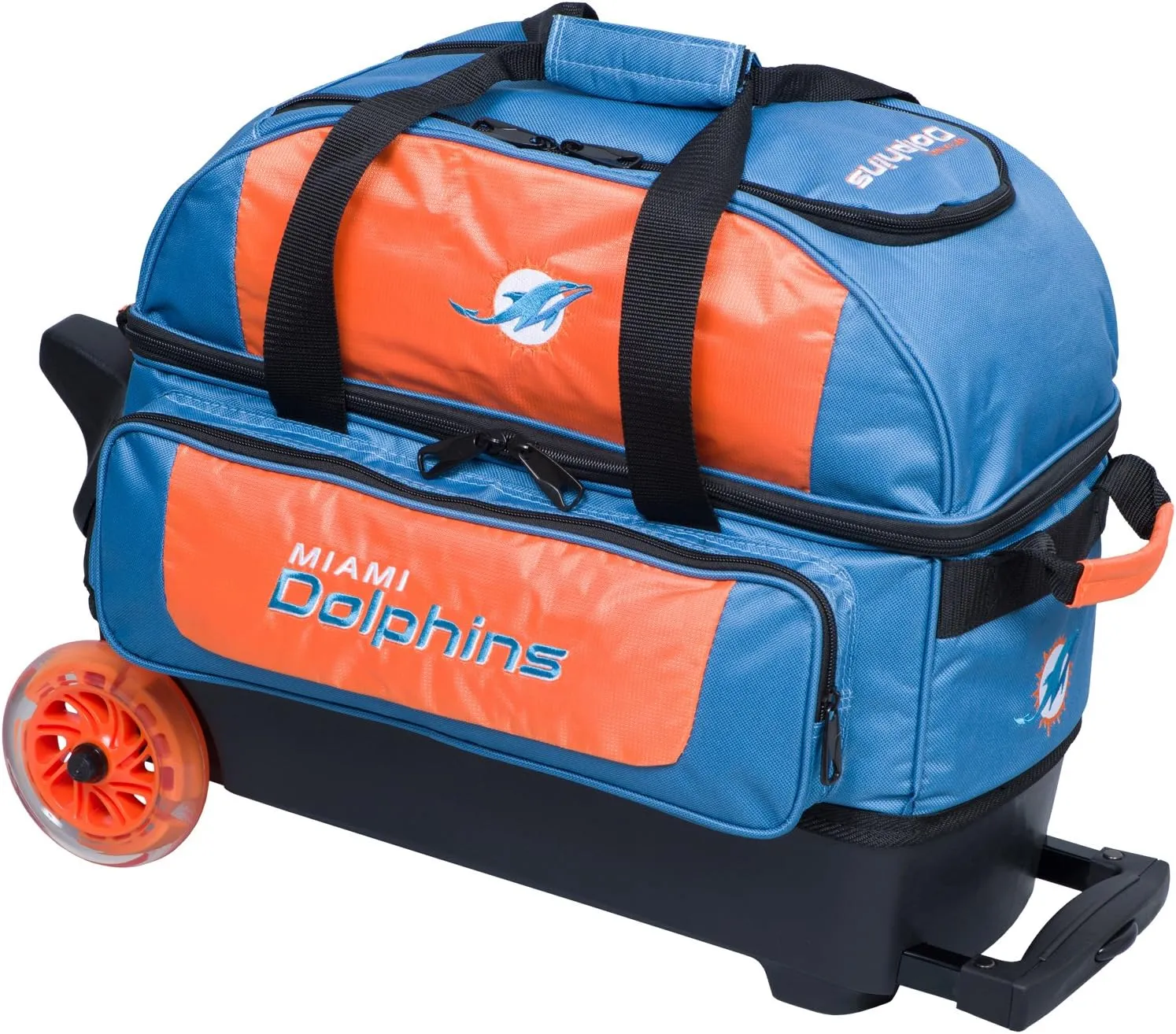 Strikeforce Bowling NFL Two Ball Bowling Roller Bag with Ball, Shoe and Accessory Pockets
