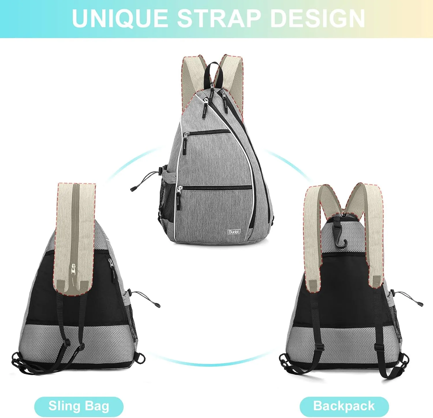 Sucipi Pickleball Bag Pickleball Backpack for Women Men Pickleball Paddle Backpack Reversible Pickleball Paddle Bag Pickleball Rackets Bags for Ladies