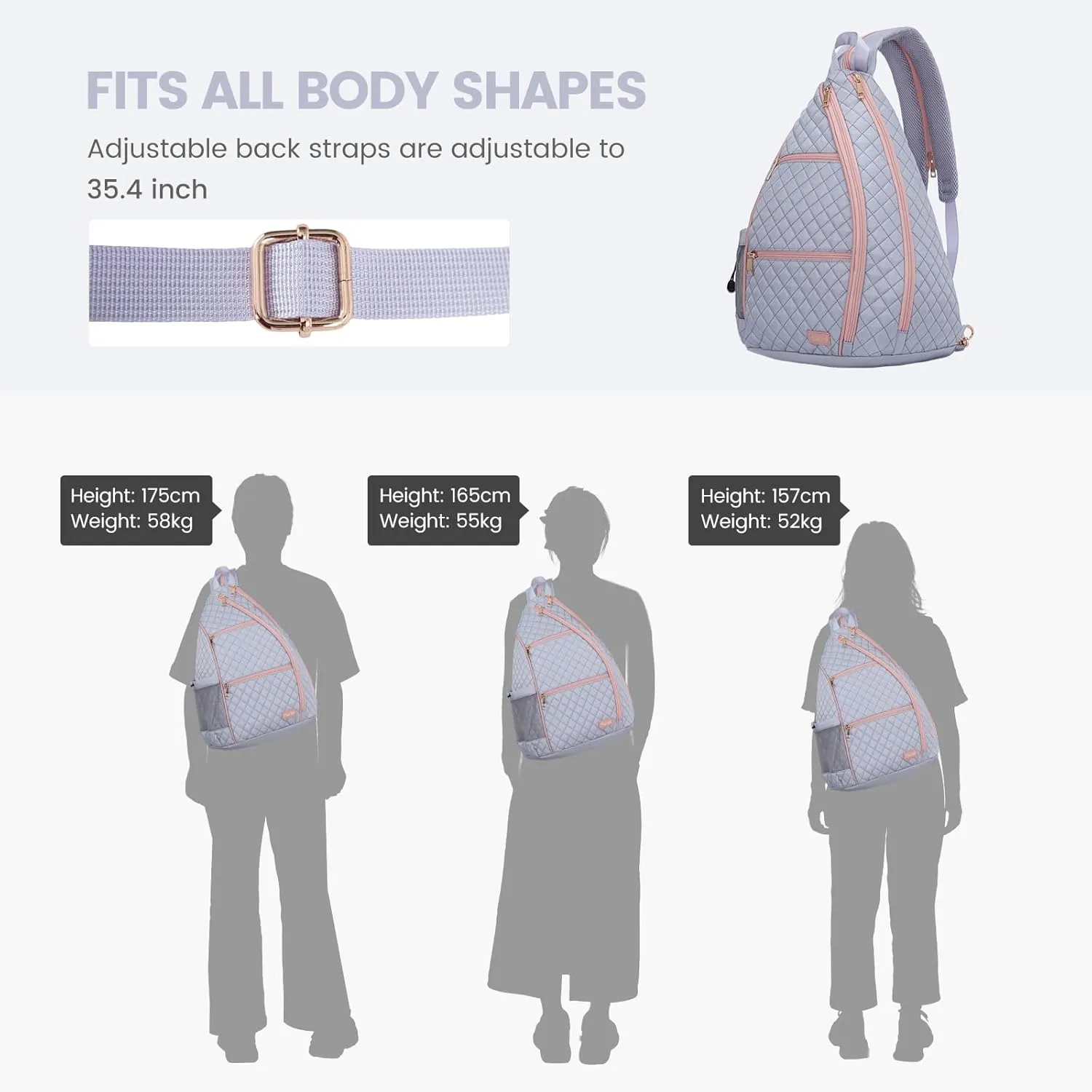 Sucipi Women's Pickleball Backpack - Quilted Crossbody Sling Bag for Tennis & Pickleball Paddle