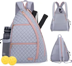 Sucipi Women's Pickleball Backpack - Quilted Crossbody Sling Bag for Tennis & Pickleball Paddle