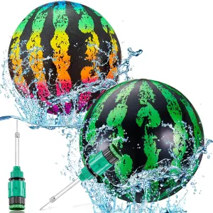 Sumind 2 Pieces Swimming Pool Diving Balls, 9 Inch Underwater Game Ball with Hose Adapter, for Under Water Passing, Dribbling, Diving, Pool Game for Teen Adult(Gradient, Black and Green Style)