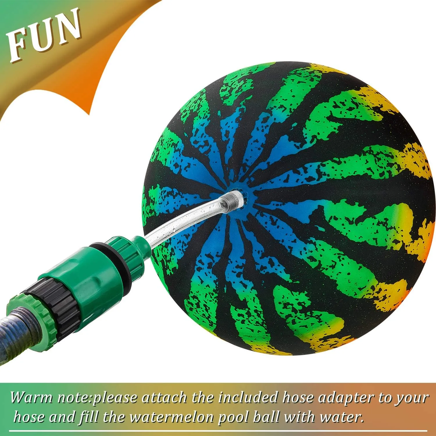 Sumind 2 Pieces Swimming Pool Diving Balls, 9 Inch Underwater Game Ball with Hose Adapter, for Under Water Passing, Dribbling, Diving, Pool Game for Teen Adult(Gradient, Black and Green Style)