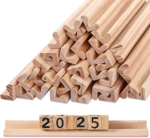 Sumind 32 Pack Wooden Tile Holders Letter Replacement Wood Racks Tile Holders Smooth Trays for Letter Tiles Crafts and Game Stands, 7.36 x 1 x 0.66 Inch