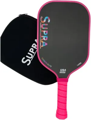 Supra T700 Raw Carbon Fiber Pickleball Paddle Racket | 16mm | USA Pickleball (USAPA) Approved for Tournament | Control &Power | Grit Surface for Spin | Carbon Elite | Includes Paddle Cover
