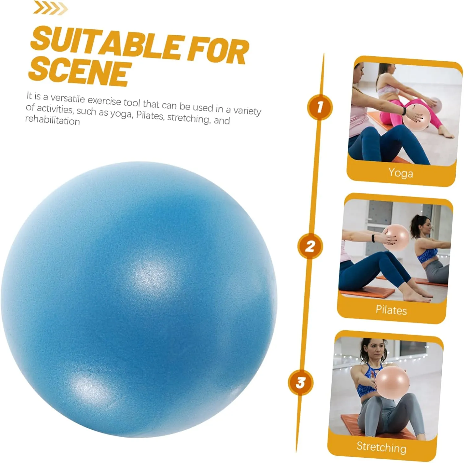 SUPVOX Pilates Ball Core Exercise Ball for Home Workout Durable Burst Gym Accessory for Yoga Physical Therapy