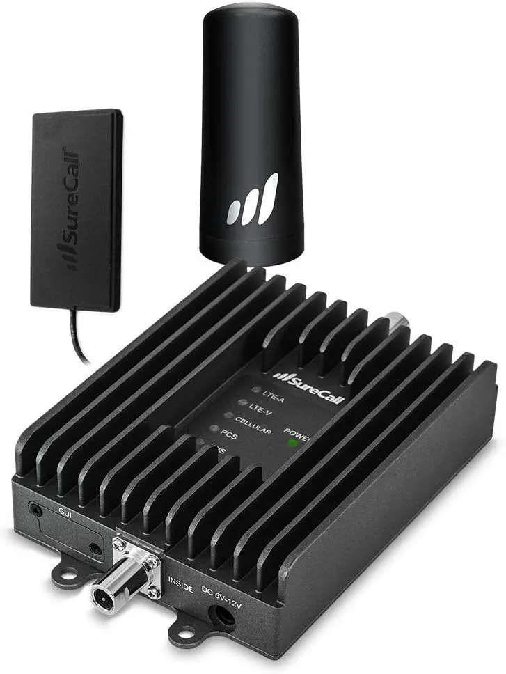 SureCall Fusion2Go 3.0 Fleet Vehicle Cell Signal Booster for Car, Truck, SUV, 5G/4G LTE, Permanent NMO Antenna, Multi-User All Carrier Boosts Verizon AT&T Sprint T-Mobile, FCC Approved, USA Company