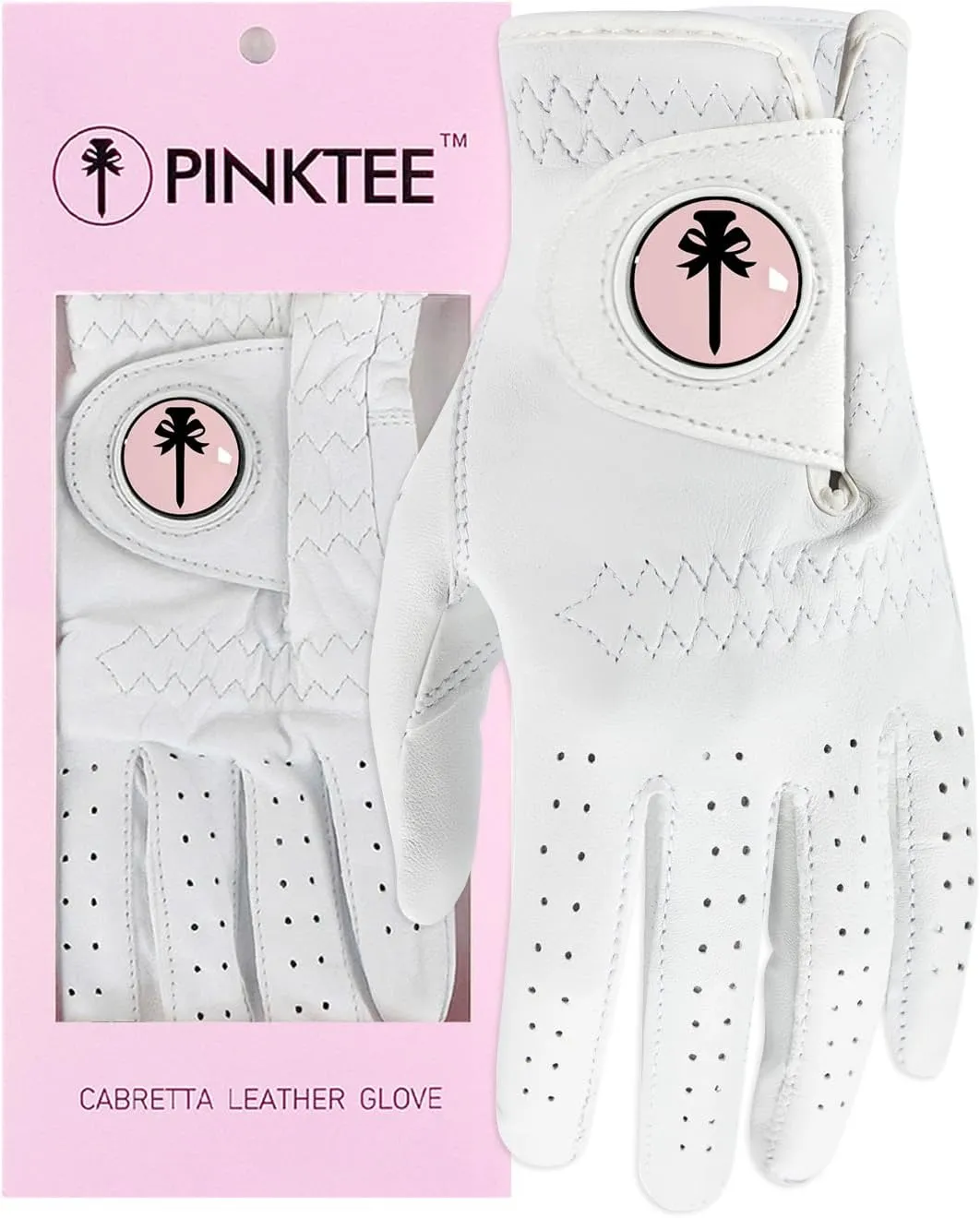 Swig Sip Womens Cabretta Leather Golf Glove Left Hand All-Weather Breathable Design with Ball Marker Ladies Golf Gloves for Training & Golfing