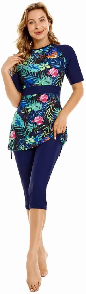 Swimming Costume Burkini for Girls Swimwear Short Sleeve Modest Swimsuit Surfing Suit Swimming Plus Size Beachwear
