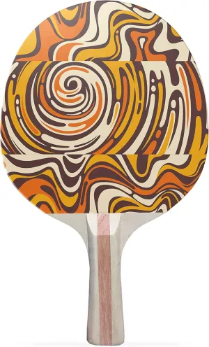 Swirl Pattern Colorful Design Ping Pong Paddle, Premium 5 Ply Table Tennis Racket (Black on Back)