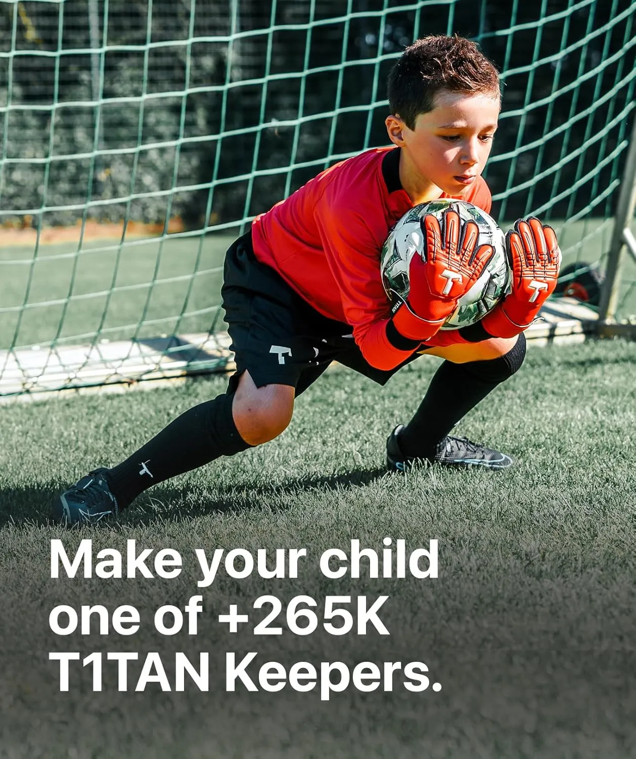 T1TAN Beast Goalkeeper Gloves for Kids - Without Finger Protection - Soccer Goalie Gloves Youth - for The Little up-and-Coming Keepers - Size 4-6