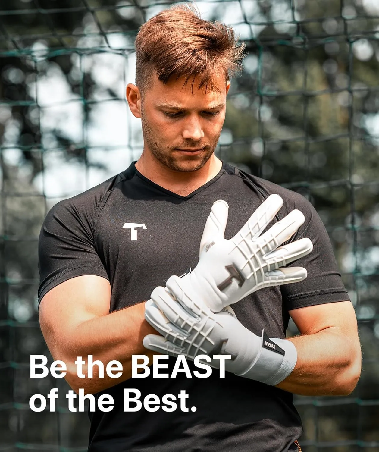 T1TAN Beast Goalkeeper Gloves - Without Finger Protection - Soccer Goalie Gloves Adult - Professional Goal Keeper Gloves for Youth, Men & Women - Size 6-11