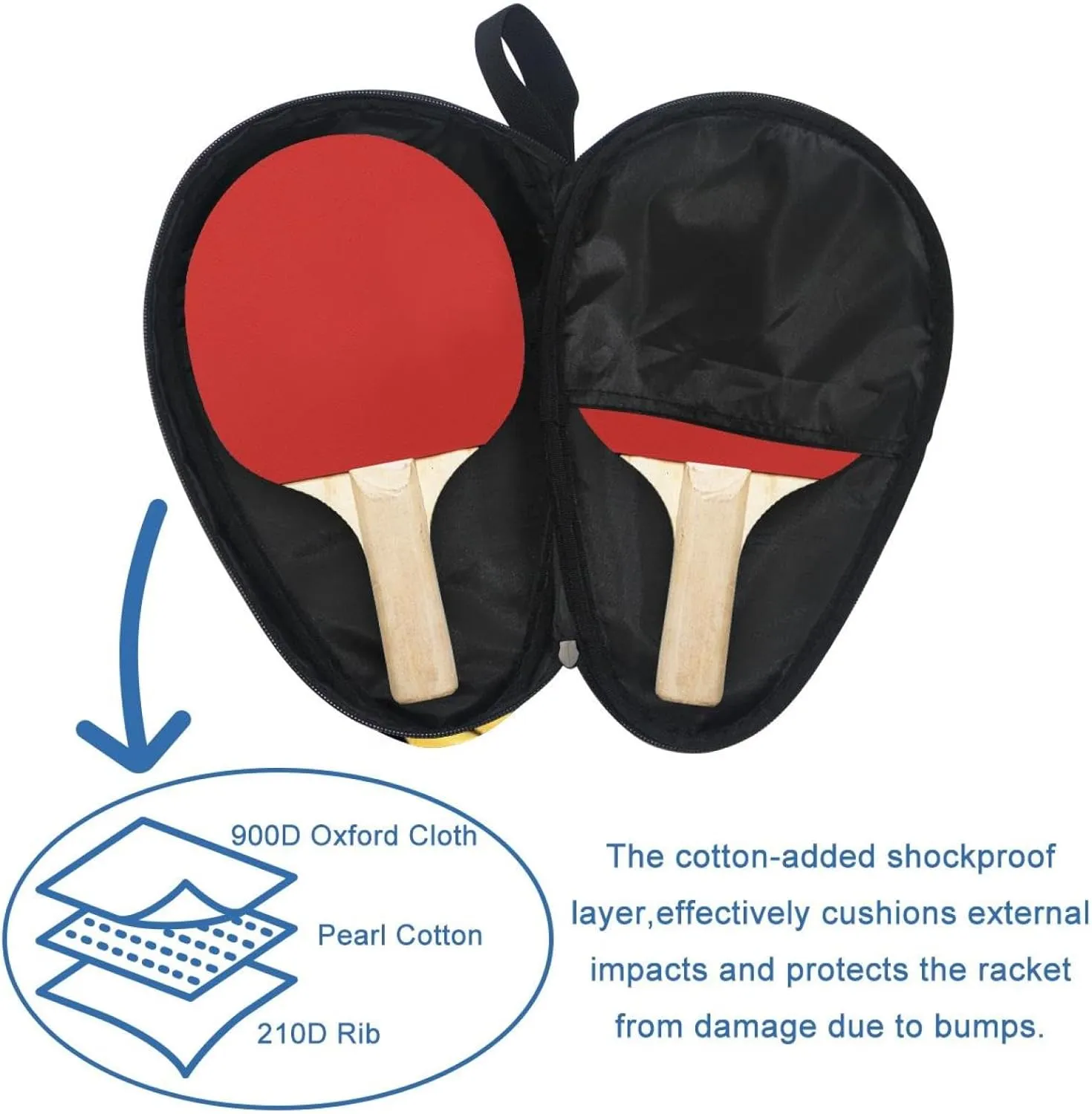 Table Tennis Racket Cover, Ping Pong Paddle Case, Table Tennis Bat Bag to Hold 2 Paddles 5 Balls, Flowering Tree Trunk
