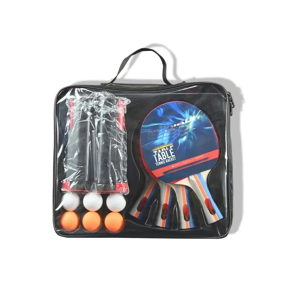 Table Tennis Racket Set of 4 Rackets Net and 6 Balls by Weinixun