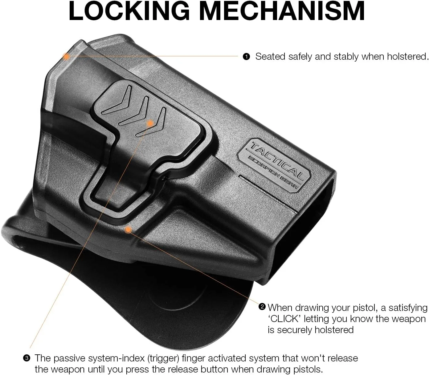 Tactical Scorpion Gear Modular Level II Retention Paddle Holster Fits: Ruger LCP2 and LCP Max