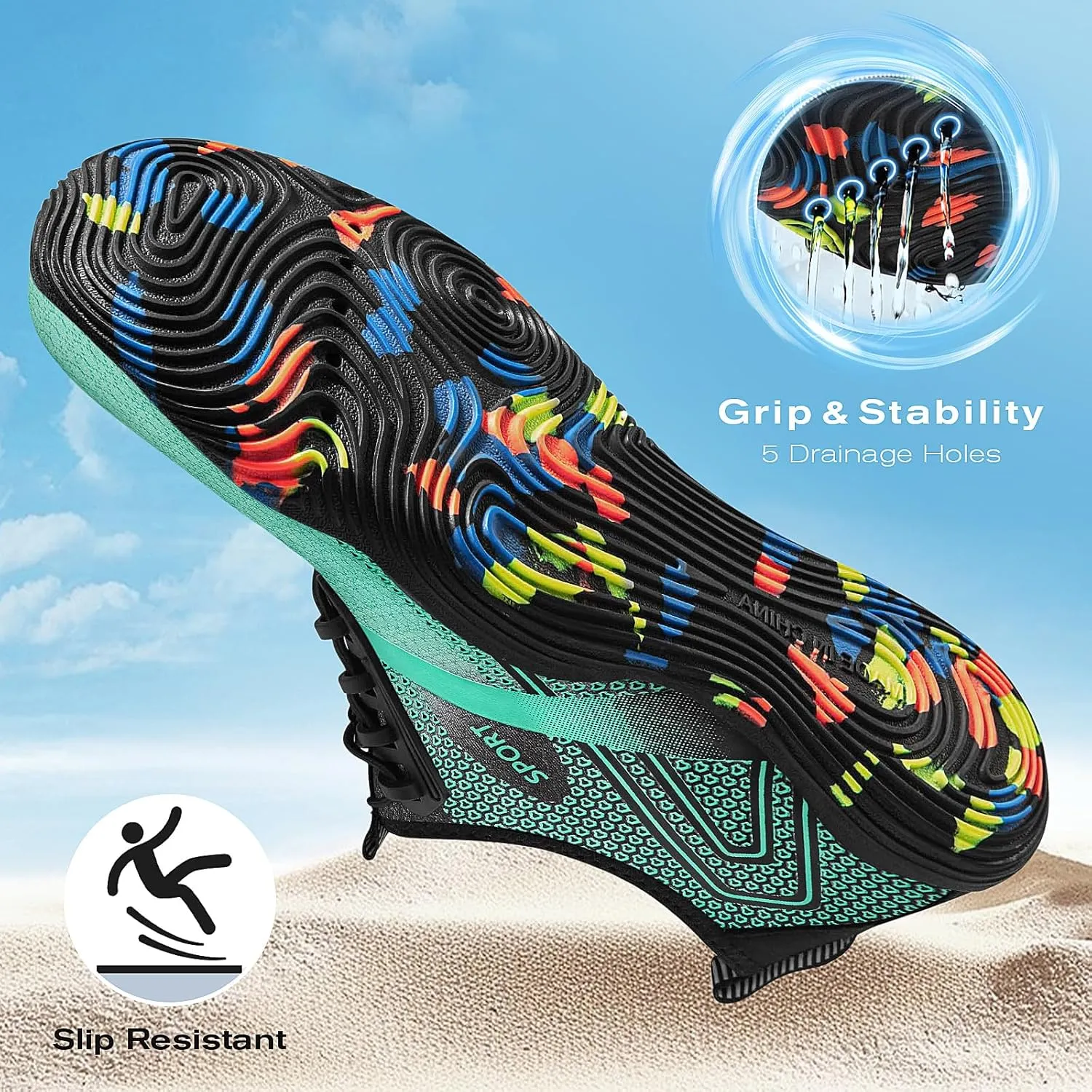 Tanamo Water Shoes for Women Men Quick Dry Swim Beach Barefoot River Aqua Shoes for Hiking Boating Camping Grounding Surfing