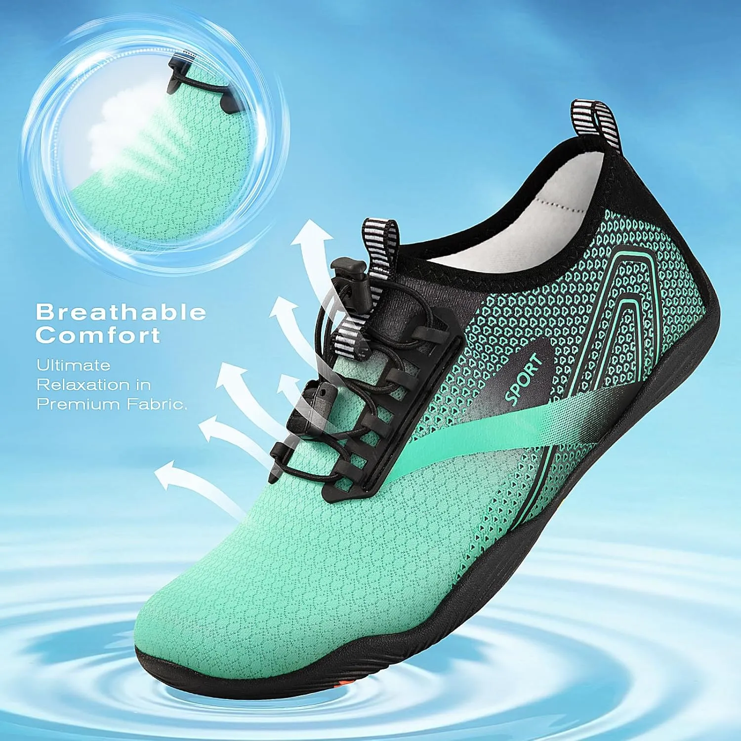 Tanamo Water Shoes for Women Men Quick Dry Swim Beach Barefoot River Aqua Shoes for Hiking Boating Camping Grounding Surfing