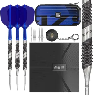 TARGET Darts 975 Ultra Marine 97.5% Tungsten Steel Tip Darts Set - Swiss Point Darts with K-Flex Integrated Flight and Shaft – Includes Dart Takoma Wallet, SP Tool, Dart Tips
