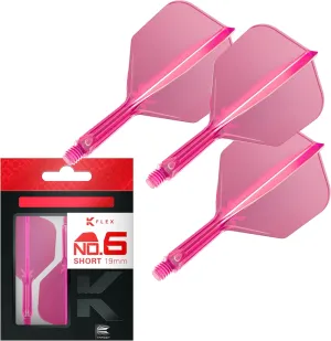 TARGET Darts K Flex Integrated Dart Flight and Shaft, No.6 | Pack of 3 K-Flex - No 6, Kflex Precision Moulded 2-in-1 Dart Flights and Dart Stem | Professional Dart Accessories