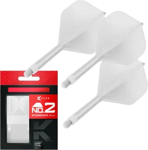 Target Darts K Flex Integrated Dart Flights And Shafts, No.2 | Pack Of 3 K-Flex - No2, Kflex All In One Moulded Dart Flight & Stem Lengths: Short, Intermediate & Medium | Professional Dart Accessories