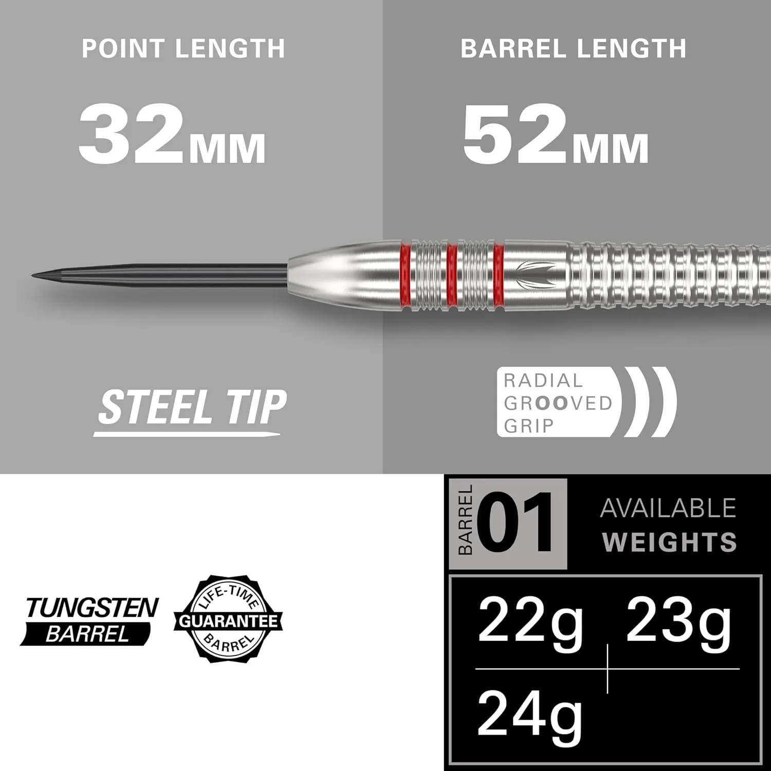 TARGET Darts Nathan Aspinall Tungsten Steel Tip Darts Set - 9 Pro Grip Shafts - 9 Pro Ultra Flights – Dart Wallet - Dart Counter App Coupon Bundle