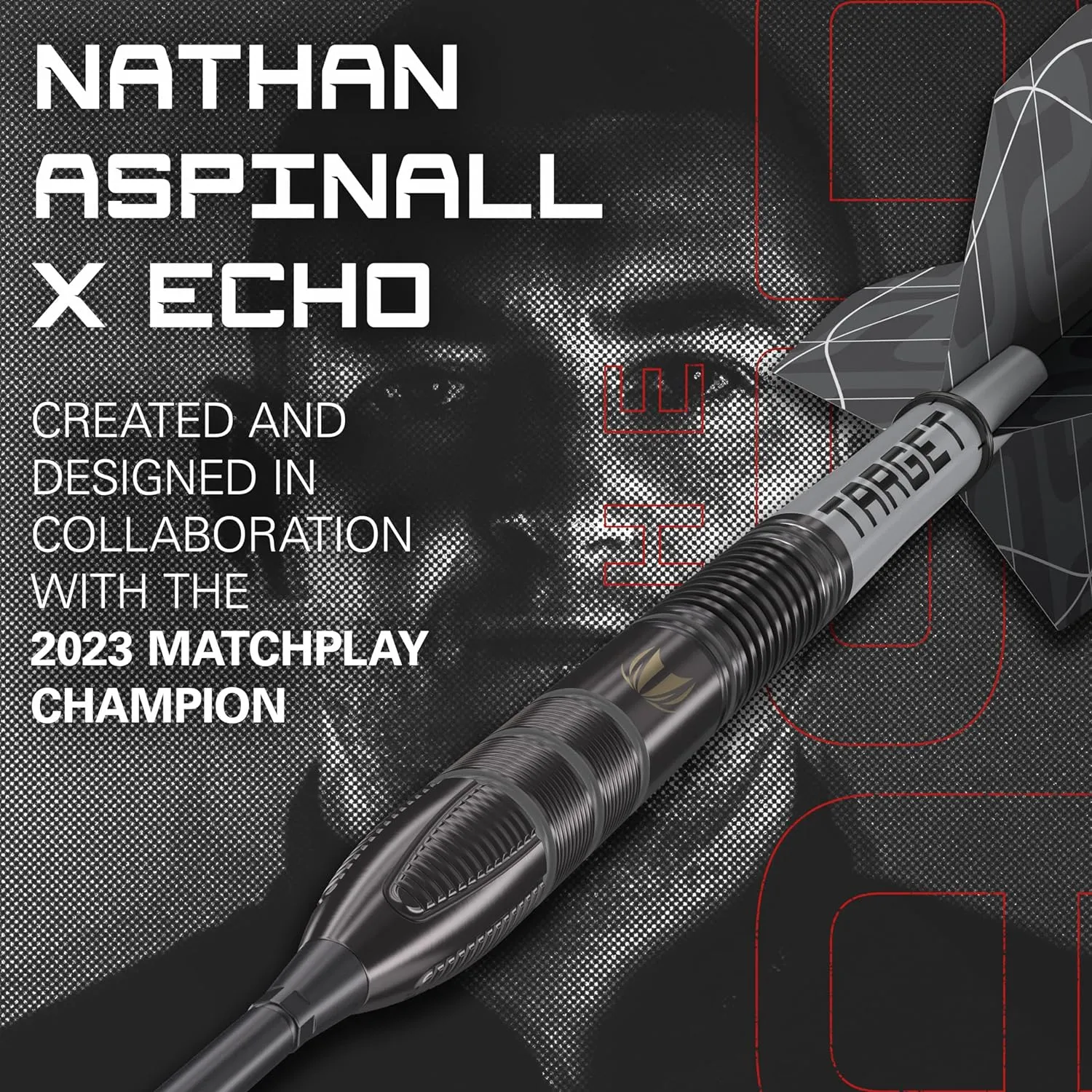 TARGET Darts Nathan Aspinall x Echo 90% Tungsten Steel Tip Swiss Point Dart Set – ASP Player Edition Darts, Pro Grip Shafts & Pro Ultra No.2 Flights, SP Tool Included, Professional Darts Sets
