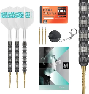 TARGET Darts Rob Cross 95K Steel Tip Swiss Point Darts, 95% Tungsten Darts with K-Flex Flights, 21G/22G/23G | Voltage Darts, Player Edition Swiss Points K Flex Dart Set, Swiss Point Tool Included