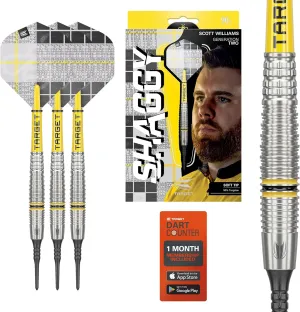 TARGET Darts Scott Williams Generation 2 Soft Tip Dart Set, 23G | Player Edition G2 90% Tungsten Darts, Black Pixel Tips, Pro Ultra No.2 Flights, Pro Grip Tag Shafts