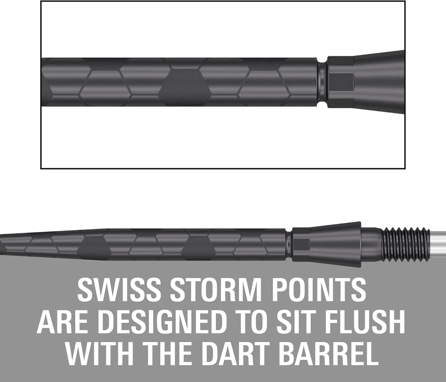 TARGET Darts Swiss Point Storm Steel Dart Points, Onyx (3 Pack Set of Tips) 26MM/30MM/35MM – Gold/Silver/Black | Change Dart Points, Spare Tips, Professional Darts Accessories