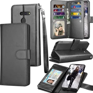 Tekcoo Wallet Case for LG G8 / LG G8 ThinQ 2019, Luxury ID Cash Credit Card Slots Holder PU Leather Carrying Purse Folio Flip Cover Cases [Detachable Magnetic Hard Case] Kickstand Strap [Black]