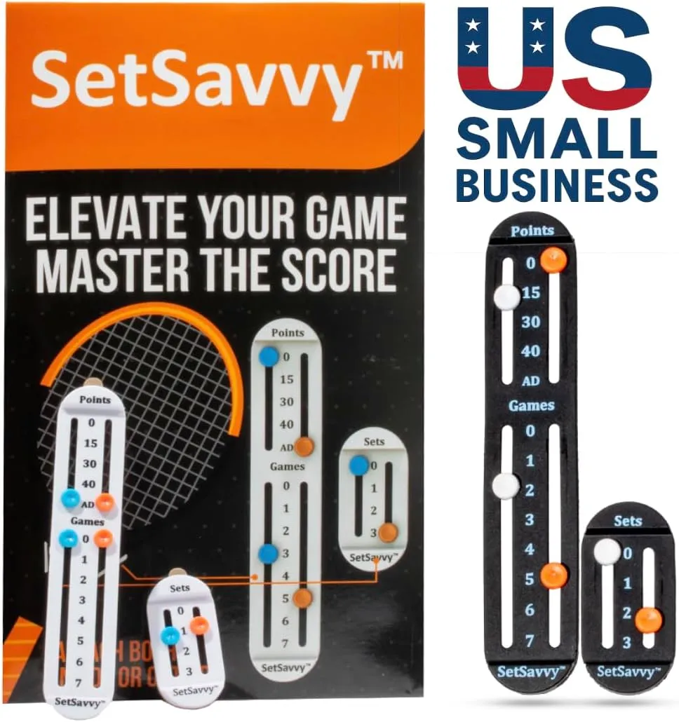 Tennis Score Keeper for Racket and Paddle, Tennis Score Counter, Easy-to-Mount Point Tracker for Recording Points, Games, and Sets, Featherweight Score Keeping Device, 2g