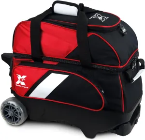 Tenth Frame 2 ball Deluxe Roller Bowling Bag - Black/Red (JKXS-10F-2BDR-BLKRED)