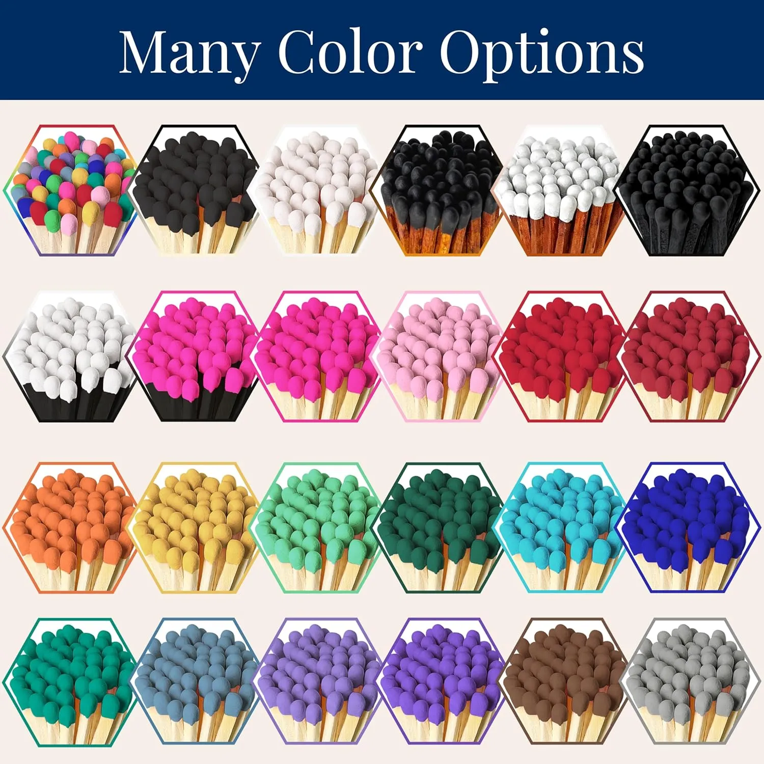 Thankful Greetings 4" Rainbow Matches (200 Count, with Striking Stickers Included) | Decorative Unique & Fun for Your Home, Gifts, Accessories & Events | Premium Long Wood Safety Matches