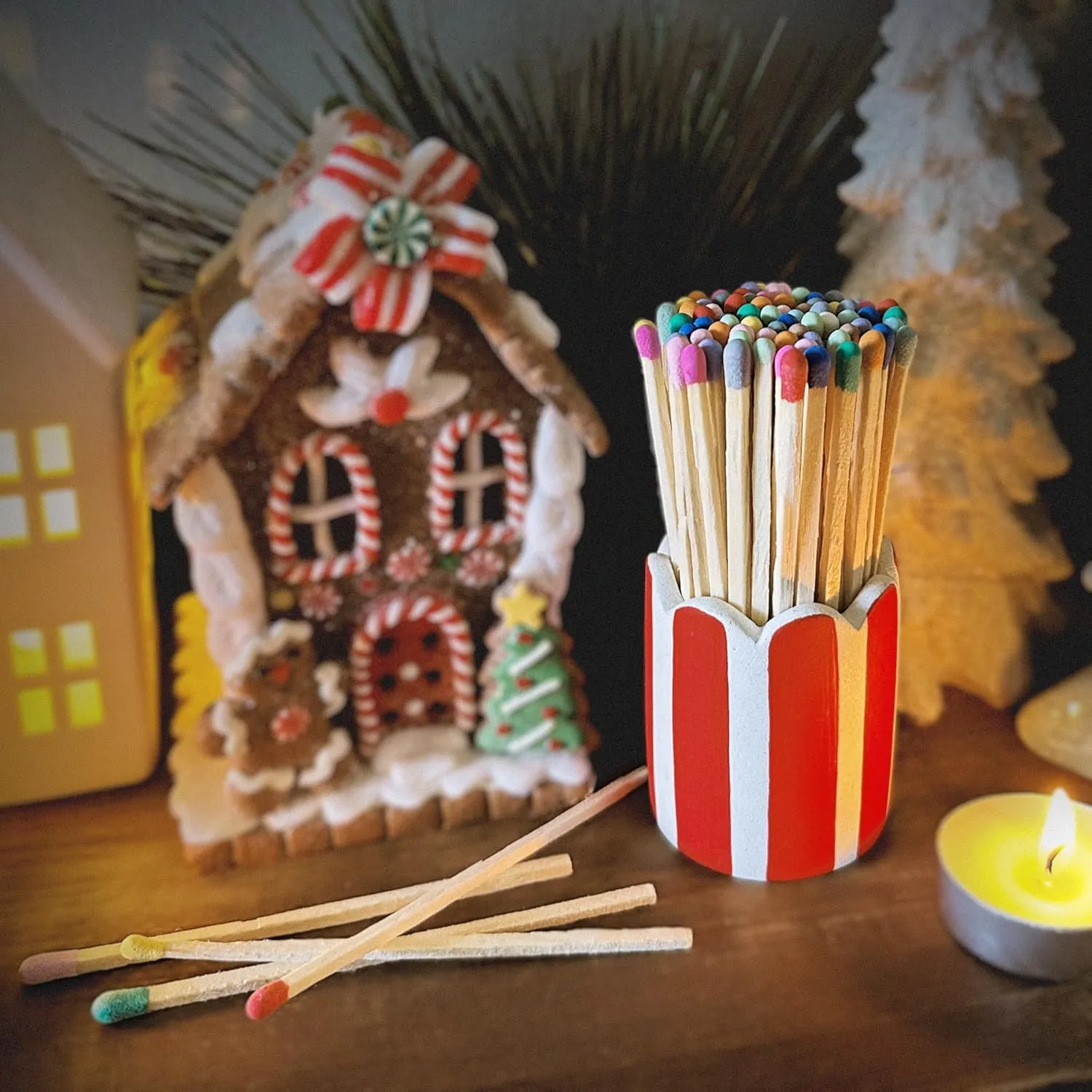 Thankful Greetings 4" Rainbow Matches (200 Count, with Striking Stickers Included) | Decorative Unique & Fun for Your Home, Gifts, Accessories & Events | Premium Long Wood Safety Matches