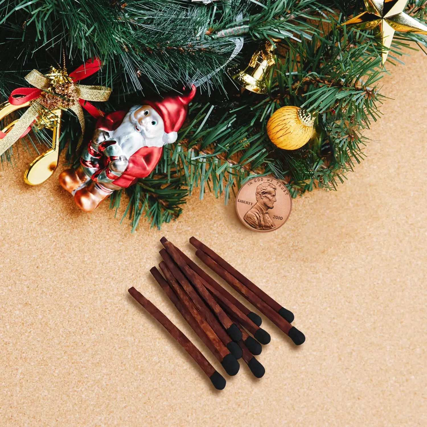 Thankful Greetings Brown Stick Black Tip Decorative Matches | 300  Artisan 2” Safety Espresso Style Matchsticks with Adhesive Strikers | Great for Home Decor & Candle Lovers