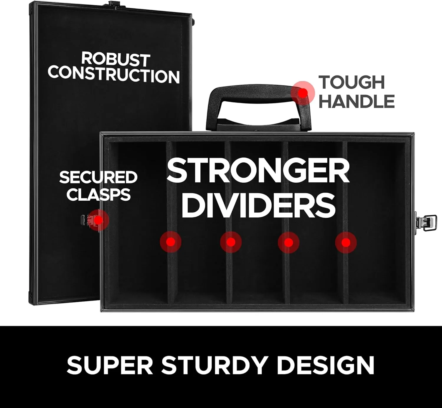 The Big Black Metal Box (BBB Edition) | Case Is Compatible with Cards Against Humanity, All Standard Card Games (Game Not Included) | Includes 8 Dividers | Fits up to 2500 Loose Unsleeved Cards, Boks
