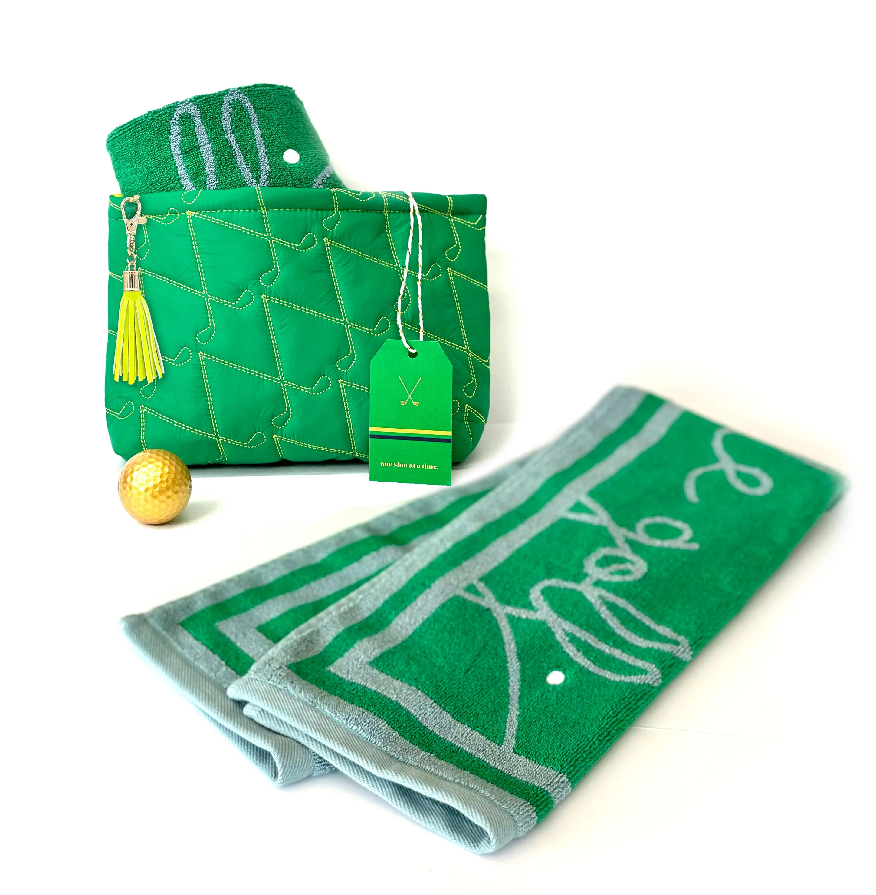 The Green Golf Travel Pouch & Towel Set