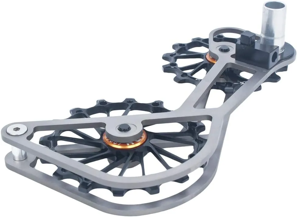 Titanium Road Cyclocross Gravel Bicycle Bike Rear Derailleur Oversized Pulley Wheel System Cage OSPW for Campagnolo Campy Super Record/Record/EPS/Chorus/Potenza 11 Speed use