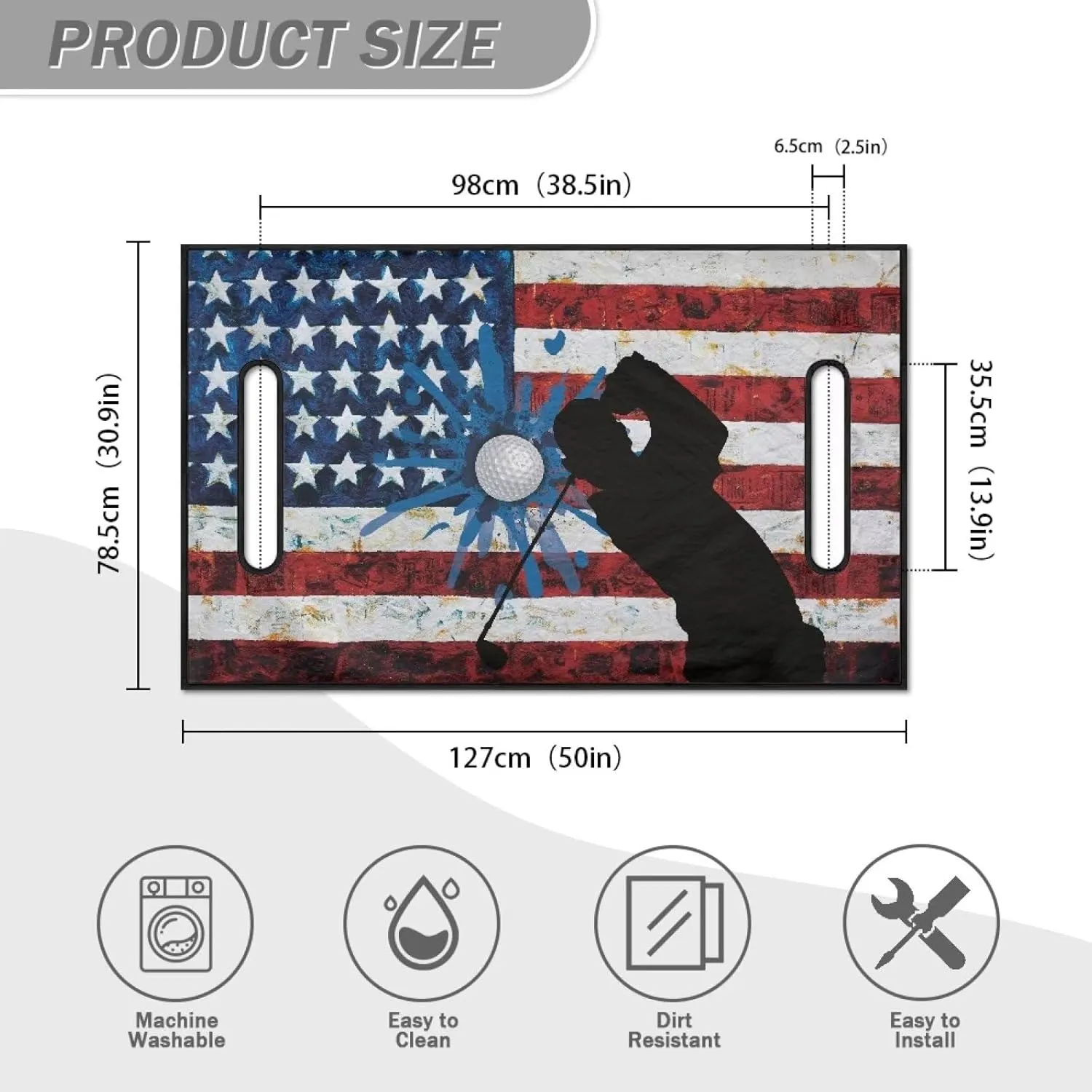 TODIYADDU American Flag Golf Balls Golf Cart Towel Seat Covers for Women Anti-hot Distinctive Golf Accessories Club Car with Armrests Easy Clean Golf Cart Towel Suitable for Sightseeing Car Club Car