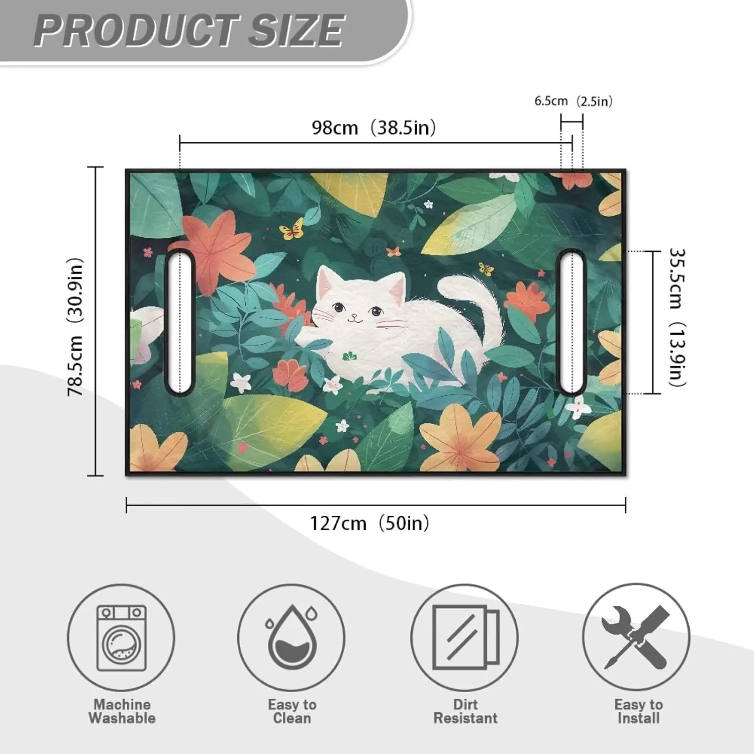 TODIYADDU Lovely Cat Golf Cart Seat Covers Tropical Leaves Golf Cart Seat Towel Blanket for Women Men Four Seasons Protective Seat Cover Machine Washable Fit for Most 2 Seat Golf Carts Club Car-1