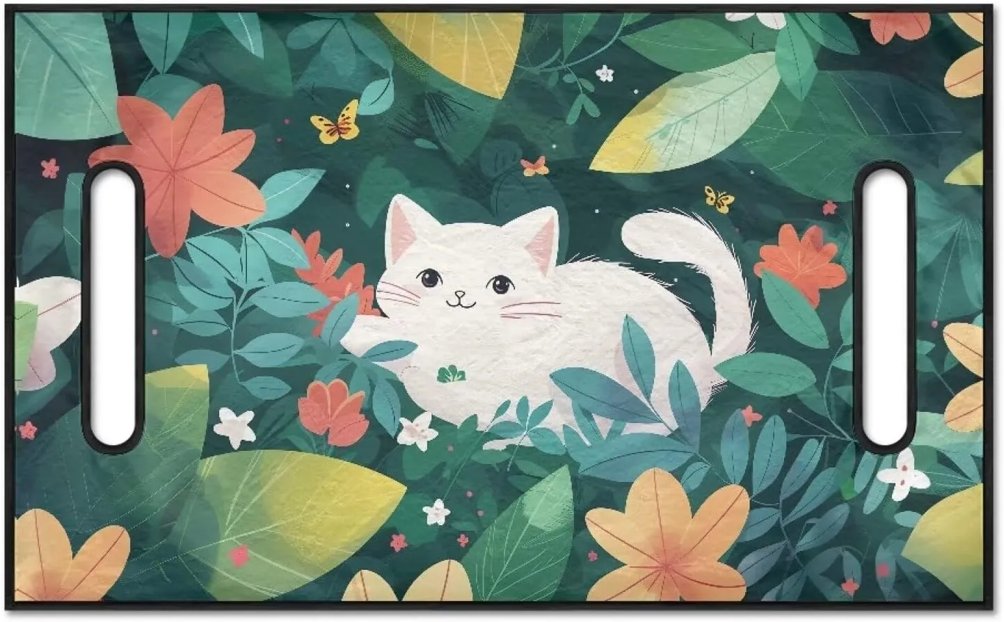 TODIYADDU Lovely Cat Golf Cart Seat Covers Tropical Leaves Golf Cart Seat Towel Blanket for Women Men Four Seasons Protective Seat Cover Machine Washable Fit for Most 2 Seat Golf Carts Club Car-1