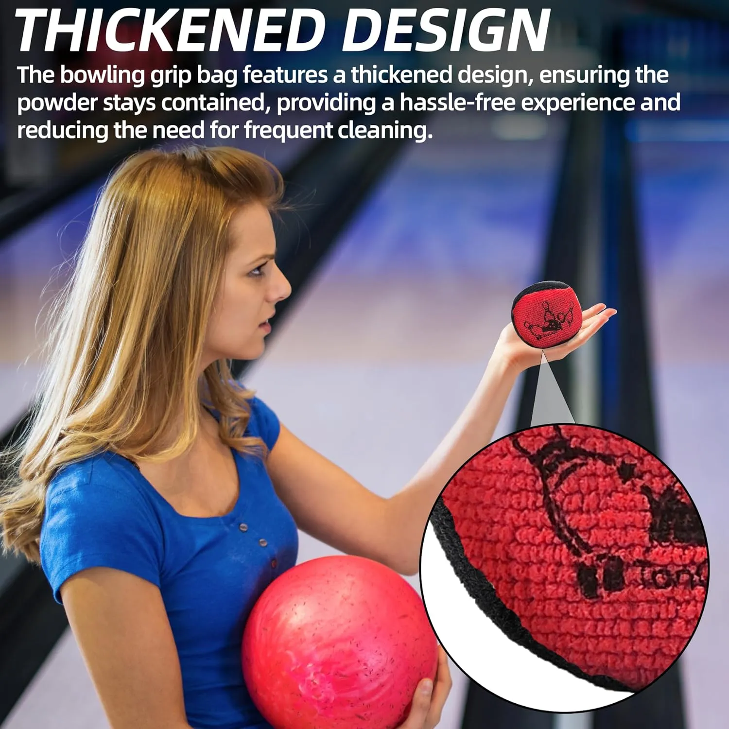 TonGass (3-Pack, Black and Red Microfiber Ultra Dry Bowling Grip Ball, Microfiber Bowling Grip Bags, Bowlings Powder Bag for Hands Use