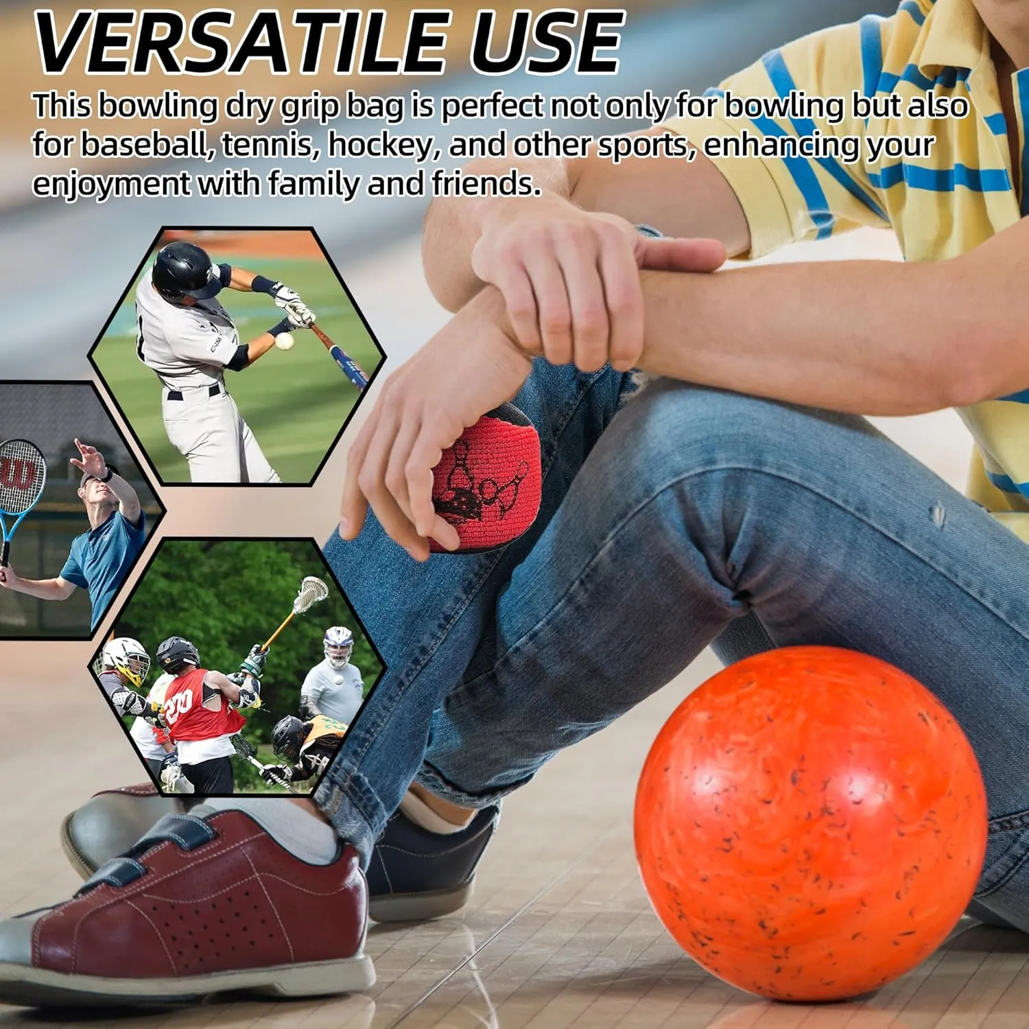 TonGass (3-Pack, Black and Red Microfiber Ultra Dry Bowling Grip Ball, Microfiber Bowling Grip Bags, Bowlings Powder Bag for Hands Use