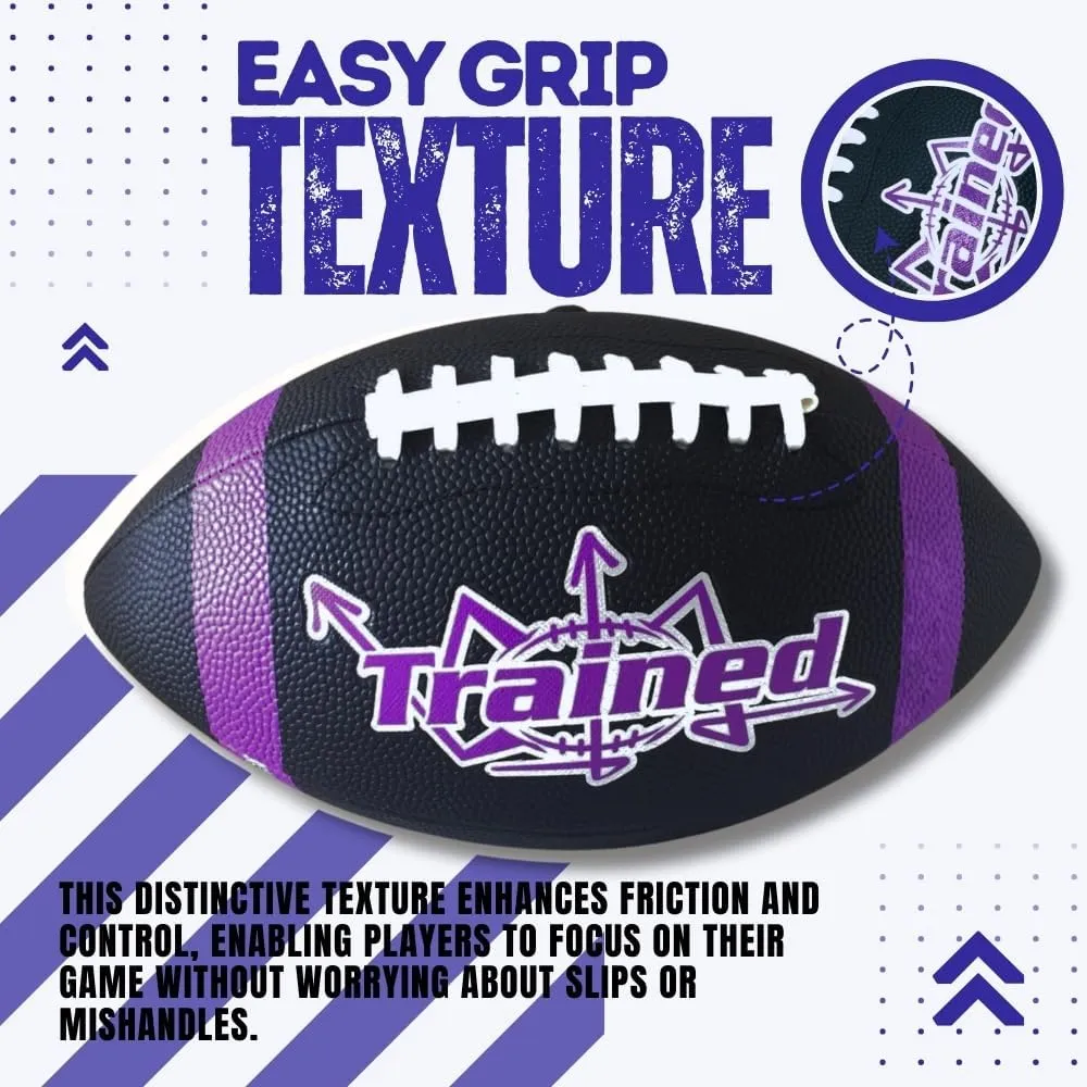 Trained Youth Football with Playbook Football Diagrams - Perfect for Kids Aged 6-12 Peewee and K2 Football. Great for Beach Football, Backyard Play & Outdoor Football Activity.