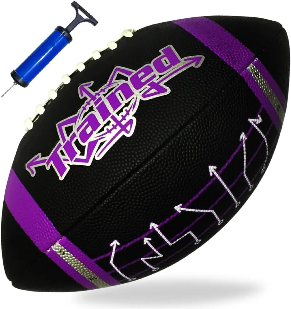Trained Youth Football with Playbook Football Diagrams - Perfect for Kids Aged 6-12 Peewee and K2 Football. Great for Beach Football, Backyard Play & Outdoor Football Activity.