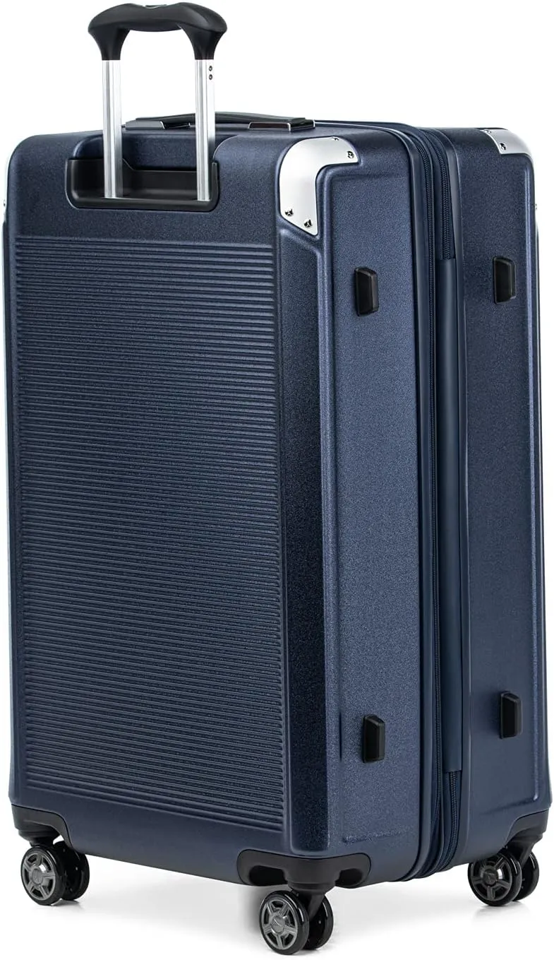 Travelpro Platinum Elite Hardside Expandable Checked Luggage, 8 Wheel Spinner, TSA Lock, Hard Shell Polycarbonate Suitcase, True Navy Blue, Checked Large 28-Inch